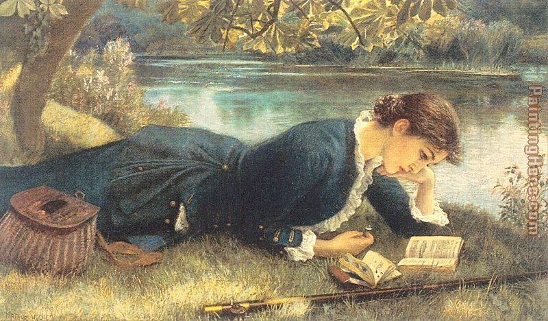 The Compleat Angler painting - Arthur Hughes The Compleat Angler art painting